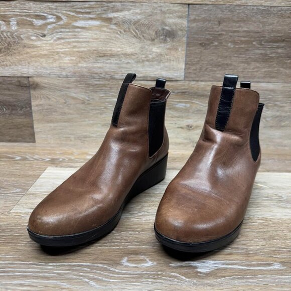 Cole Haan Signature Grandos Waterproof Wedge Brown Chelsea Boots Women's Size 9 - Picture 1 of 7